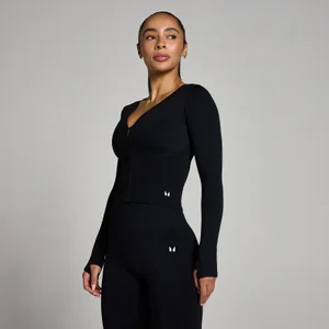 MP dámska bezšvová skrátená bunda Tempo - Čierna - Size S