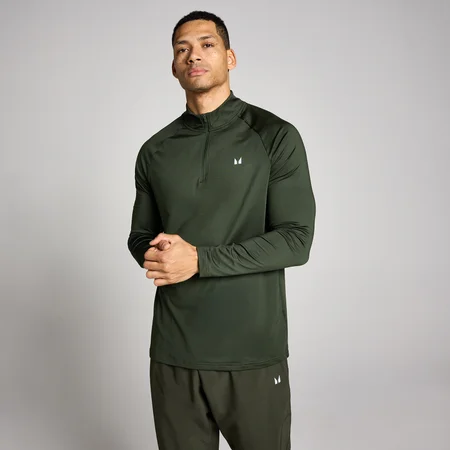 MP pánska tréningová mikina Training 1/4 Zip - Lesná zelená