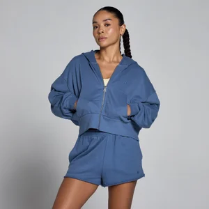 MP dámska ľahká loopback mikina so zipsom - Bridlicová modrá - Size XS