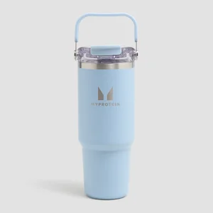 Myprotein recyklovaná kovová fľaša so slamkou a hornou rukoväťou 900 ml - Babymodrá - Colour Baby Blue