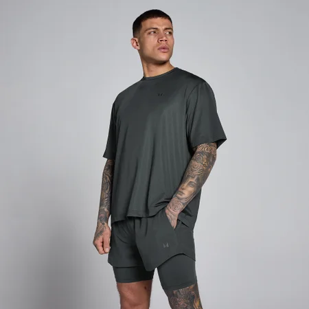 MP pánske hybrid oversized sieťové tričko - Vypraná čierna