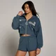 MP dámska Move Club graphic ľahká loopback mikina na zips - Faded blue