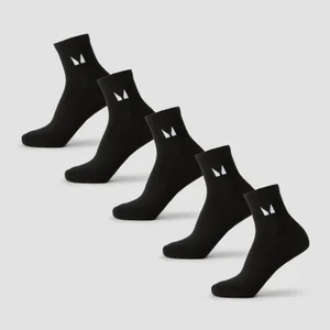 MP unisex členkové ponožky (5 párov) - Čierna - Size UK 9-11