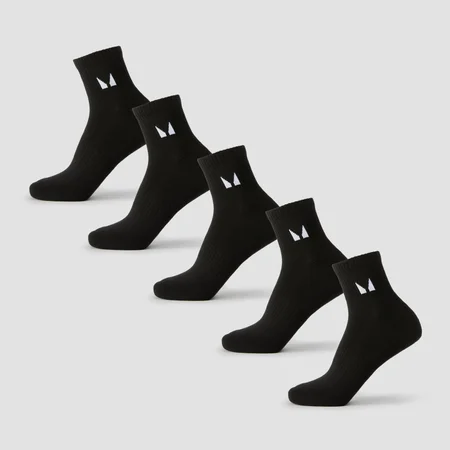 MP unisex členkové ponožky (5 párov) - Čierna