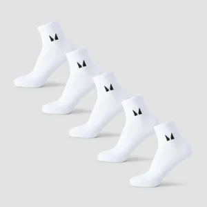 MP unisex členkové ponožky (5-balenie) - Biela - Size UK 2-5