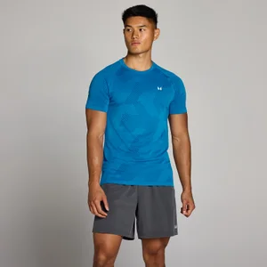 MP pánske bezšvové tričko Tempo Pillar Graphic - Modrá - Size XS