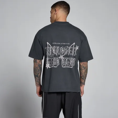 MP pánske tričko Lift Graphic Washed Oversized - Tmavosivá