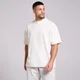 MP pánske vypraté oversized bavlnené tričko - Vintage biela