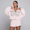 Dámska Lift graphic lifestyle mikina na zips MP - Bledoružová