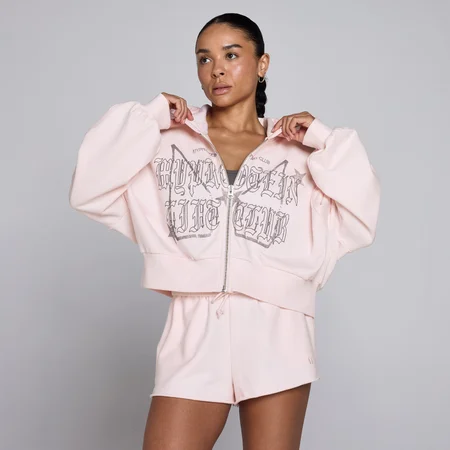 Dámska Lift graphic lifestyle mikina na zips MP - Bledoružová