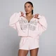 Dámska Lift graphic lifestyle mikina na zips MP - Bledoružová