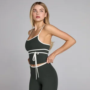 MP dámske Tempo contrast tielko s viazaním - Vypraná čierna - Size XXL