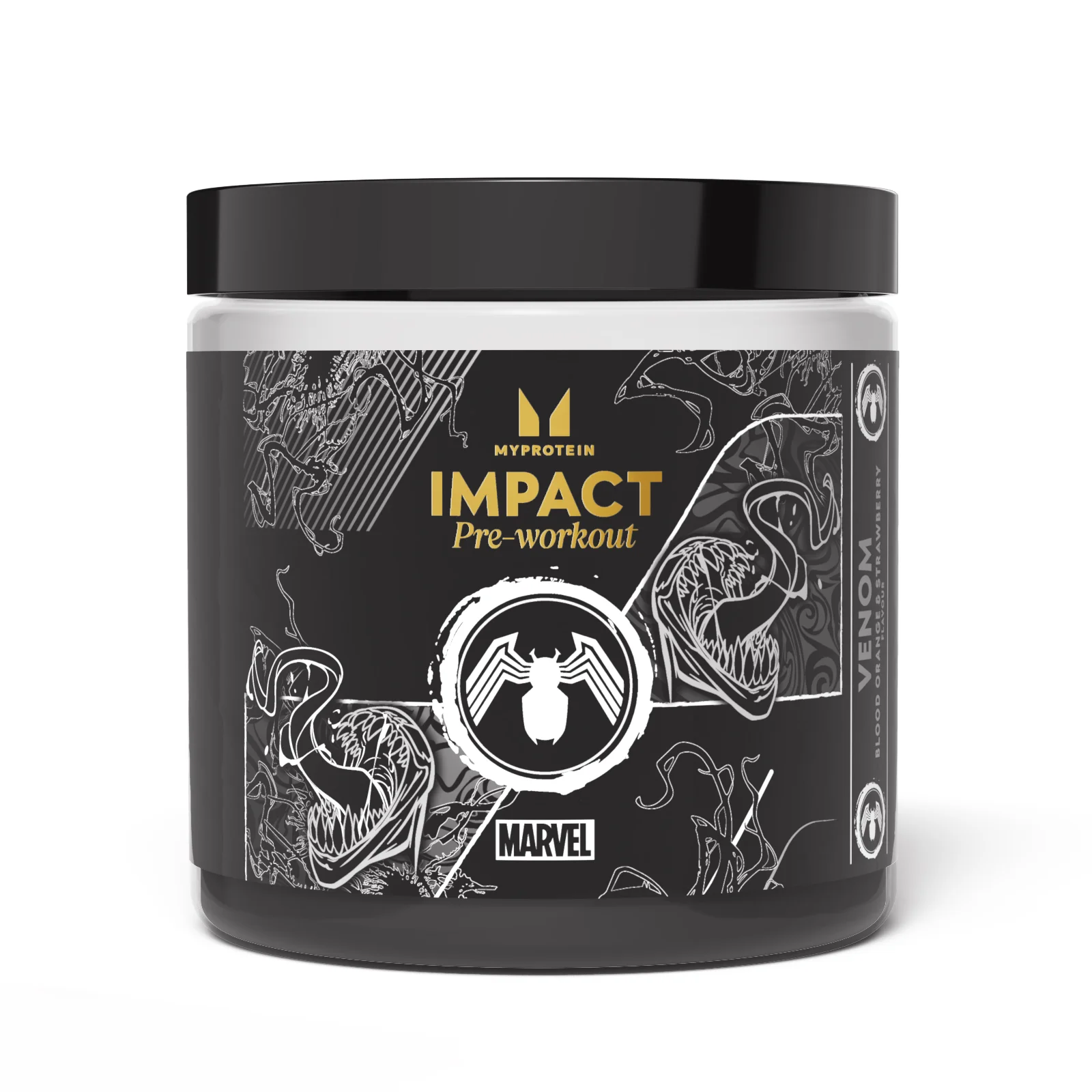 Impact Pre-Workout – Venom – červený pomaranč a jahoda - 440g - 40Porcií - Marvel Venom - Blood Orange and Strawberry Obrázok 1