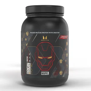 Zmes Origin Protein – Iron Man – red velvet torta | MARVEL - Flavour MARVEL Iron Man - Red Velvet Cake