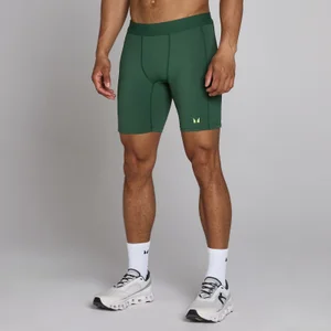 MP pánske hybridné polovičné legíny s vreckami - Pretekárska zelená - Size XS