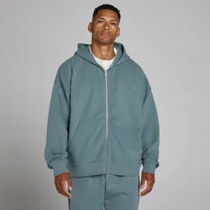 Oversize mikina s obojsmerným zipsom - Modrá - Size L