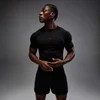 MP pánske tričko Hero muscle fit bezšvové - Vyblednutá čierna/Hero červená