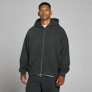MP pánska oversized mikina s kapucňou a obojsmerným zipsom - Vyblednutá čierna - Size M