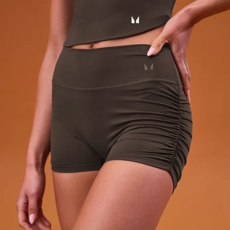 MP dámske booty kraťasy Tempo s bočným scrunch detailom - Kakaová