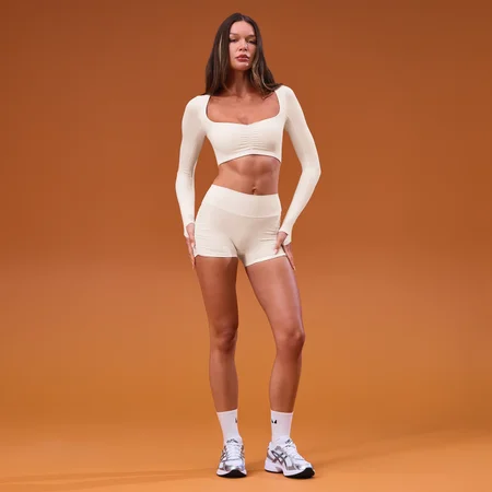 MP dámske skrátené tričko Tempo Cropped Ruched - Coconut