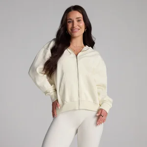 MP dámska základná mikina na zips s kapucňou - Kokosová - Size M