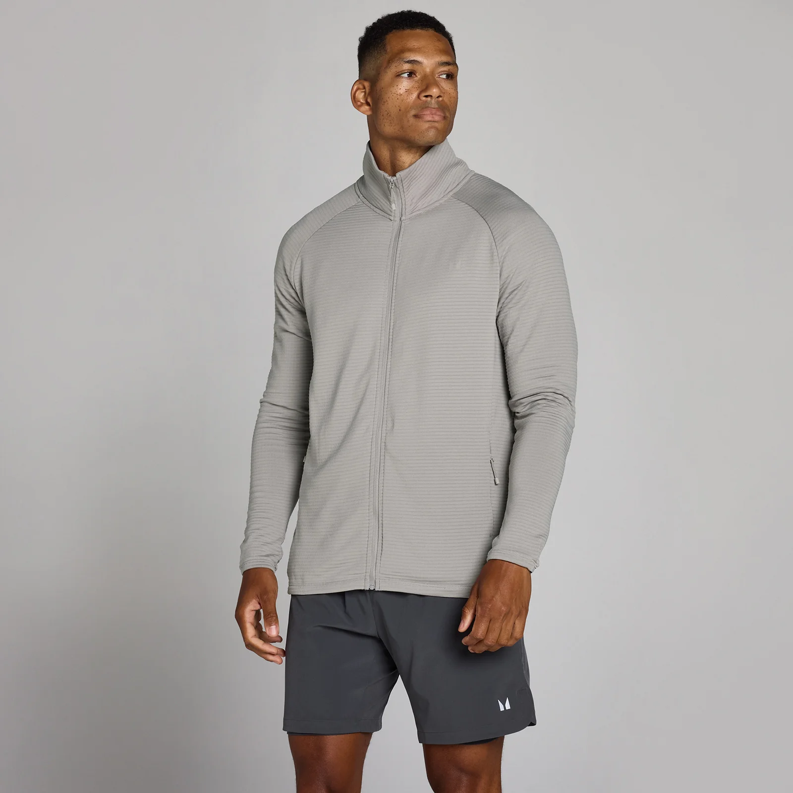 MP tréningová mikina Ultra Gridded Zip Through pre mužov - Chalk Grey - XS Obrázok 1