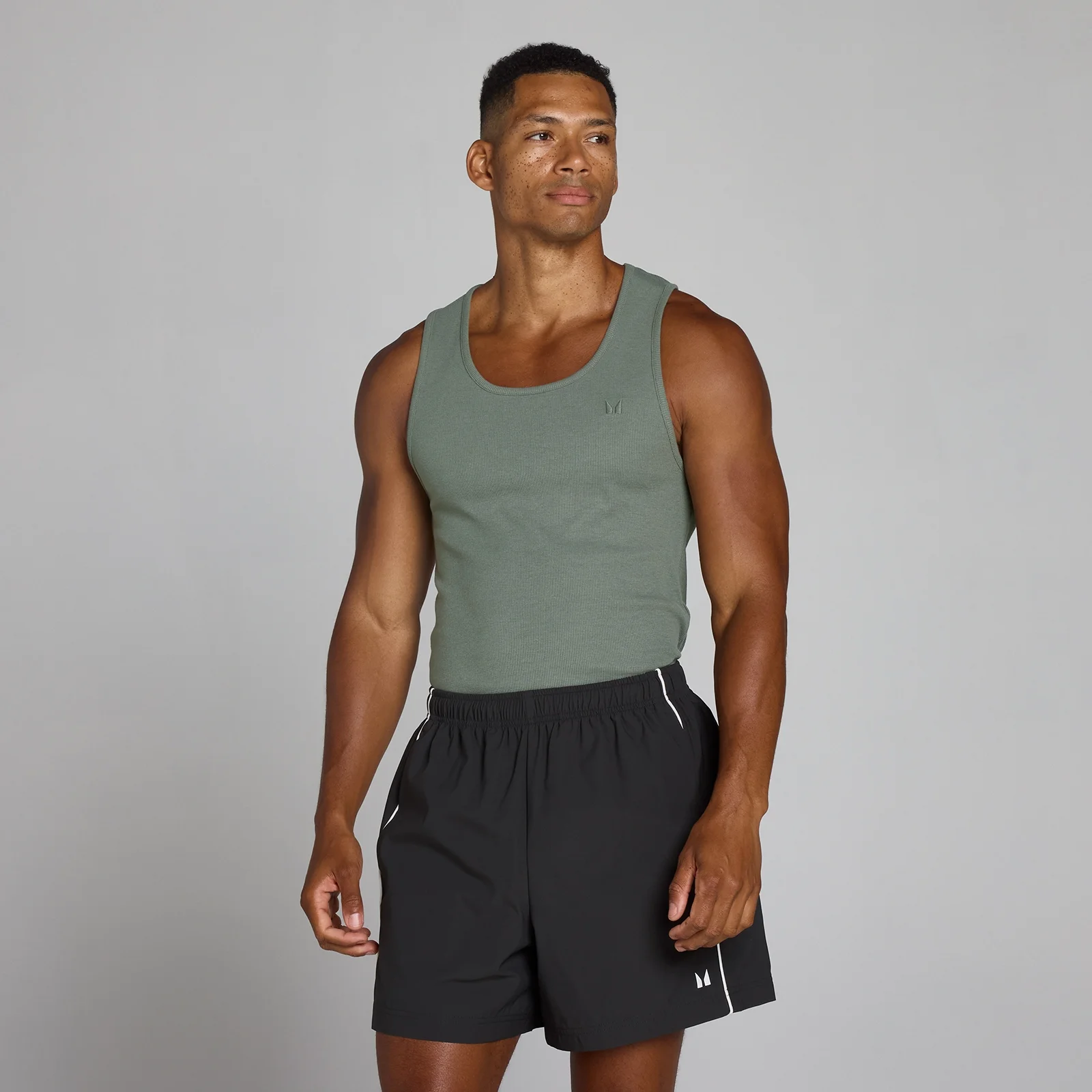 MP pánske rebrované tielko Lift muscle fit - Gunmetal - M Obrázok 1