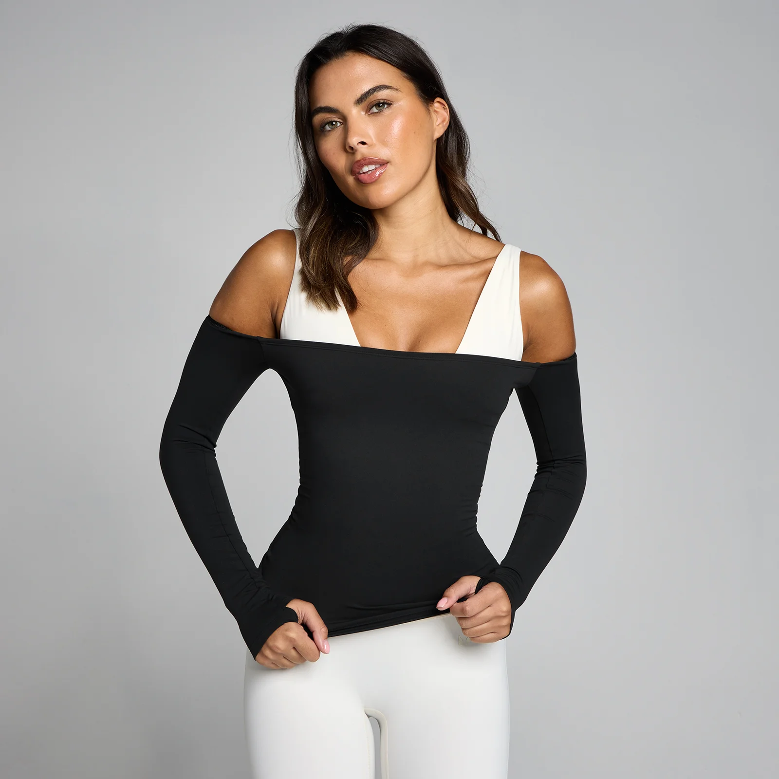 MP Dámske Tempo Off The Shoulder LS Top - Čierna - S Obrázok 1