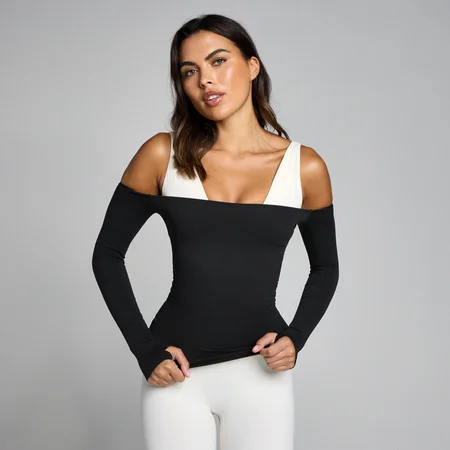 MP Dámske Tempo Off The Shoulder LS Top - Čierna