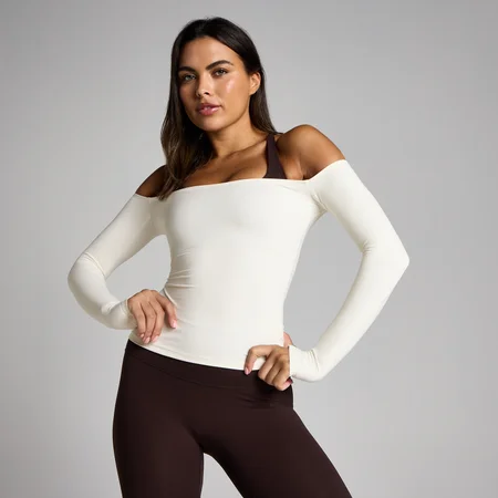 MP Dámske Tempo Off The Shoulder LS Top - Vanilka