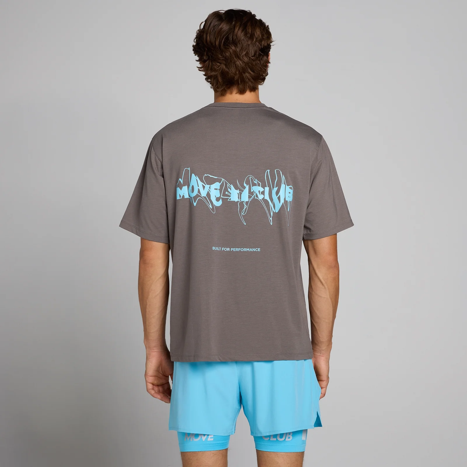 MP pánske oversized tričko Hybrid s grafikou - Popolavosivá - XS Obrázok 1