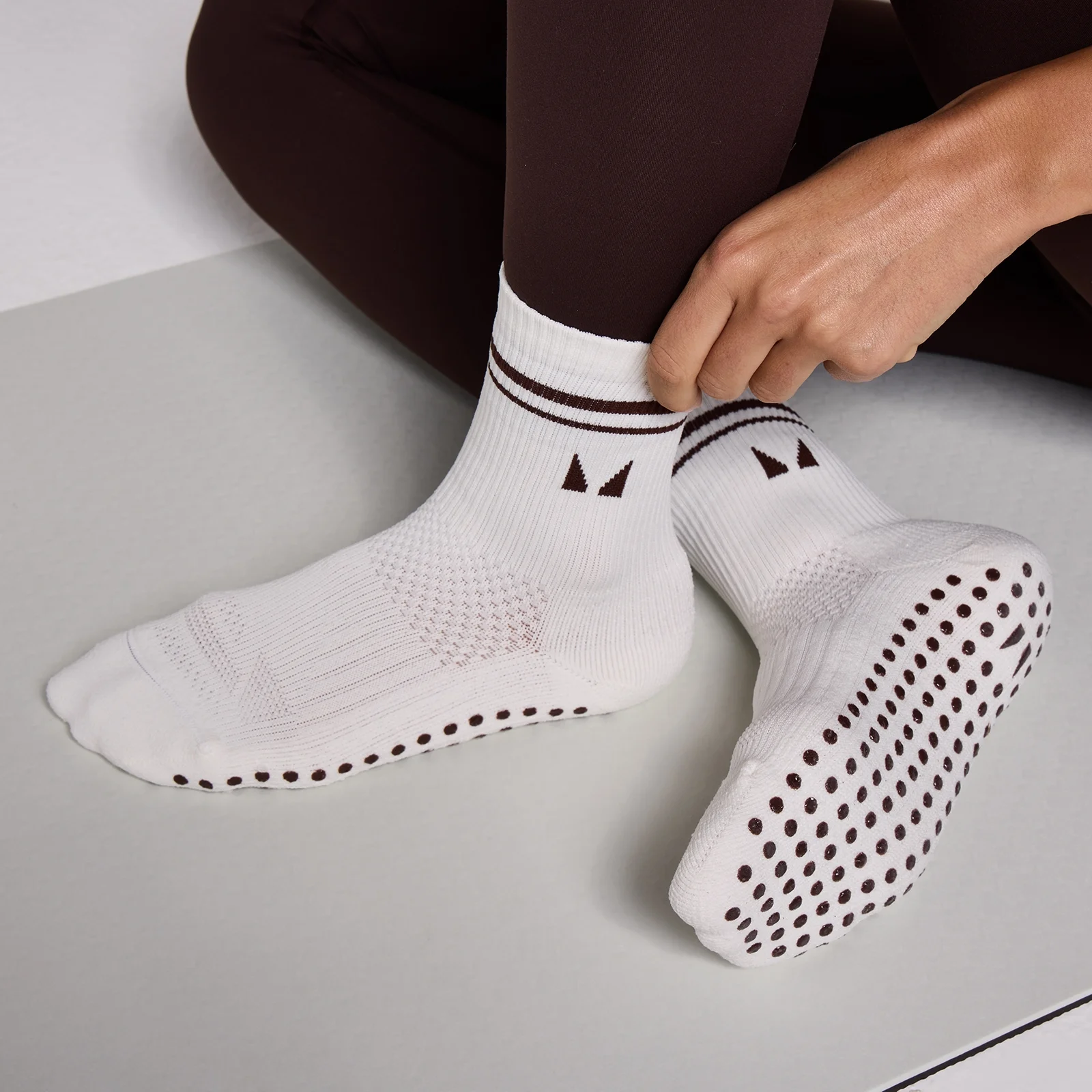 MP Pilates Socks (2 pack) - Cocoa/Pearl - UK 2-5 Obrázok 3