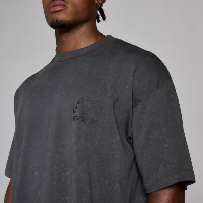MP X Gold's Pánske Washed Graphic Oversized Tričko - Washed Coal - XS Obrázok 6