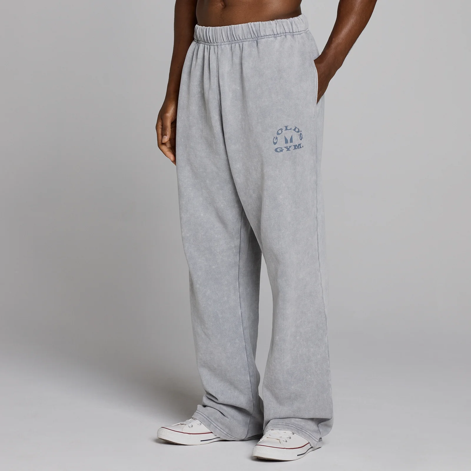 MP X Gold's Pánske Washed Graphic Oversized Tepláky - Steel Blue - L Obrázok 3