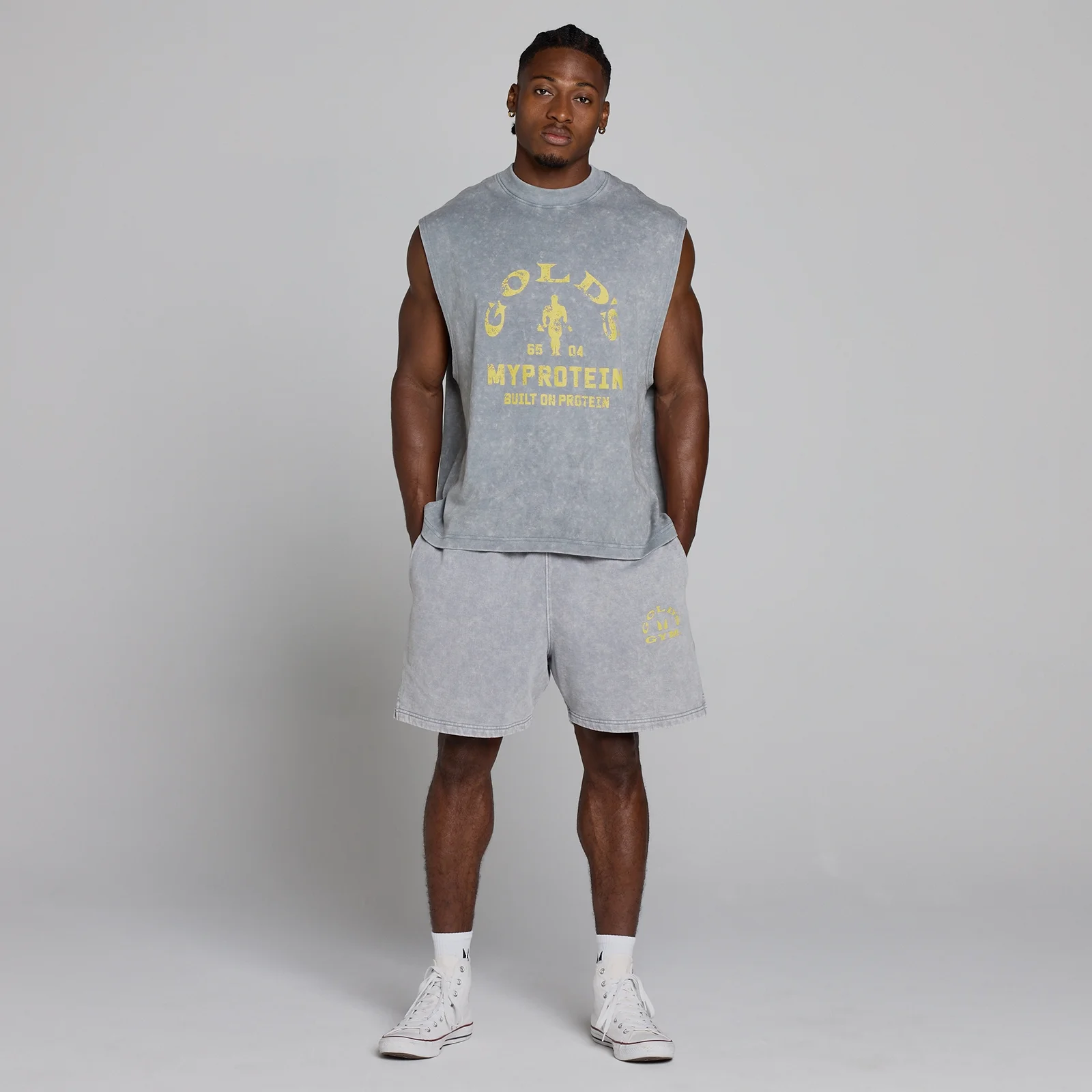 MP X Gold's Pánske Washed Graphic Oversized Tank - Steel Blue - XL Obrázok 5