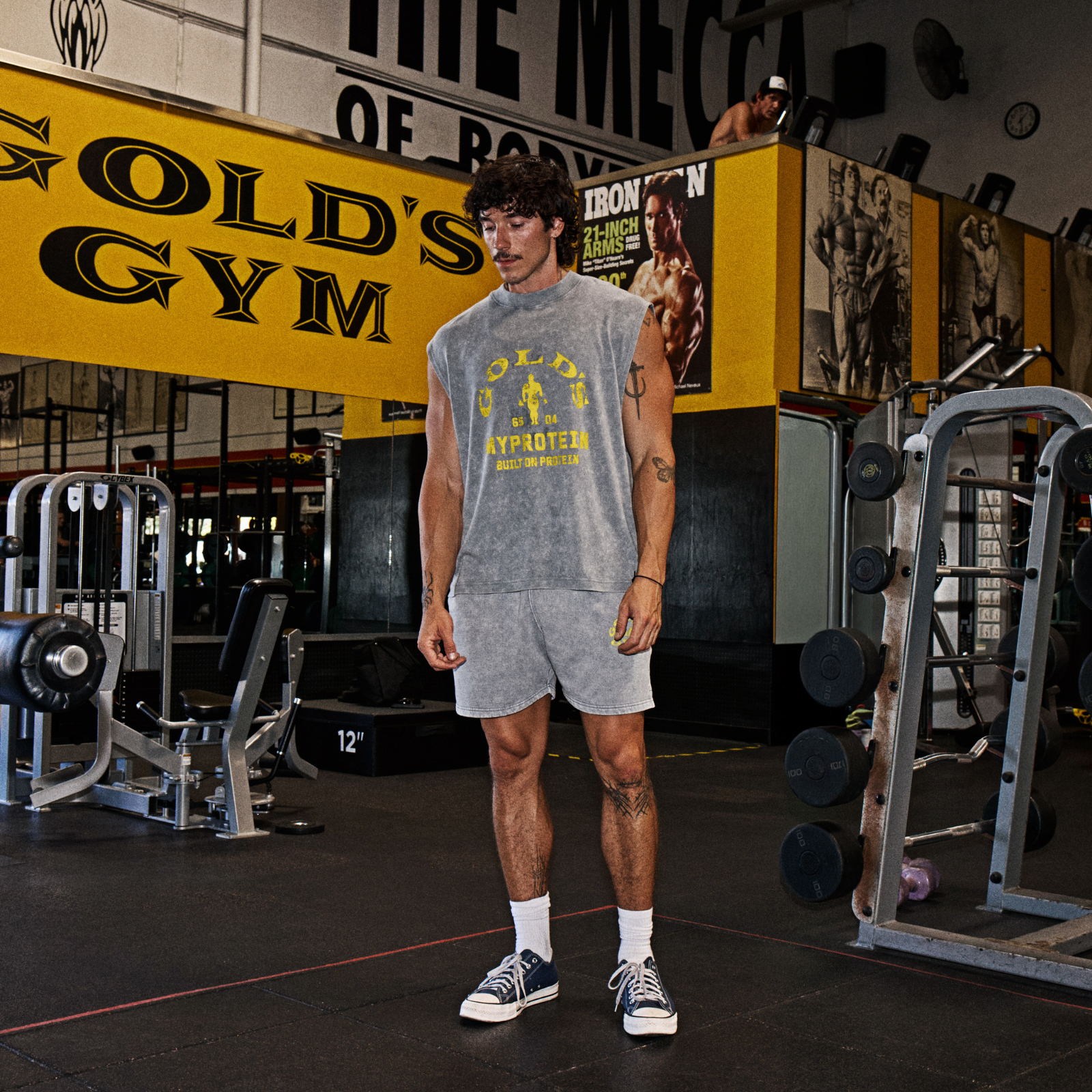 MP X Gold's Pánske Washed Graphic Oversized Tank - Steel Blue - XL Obrázok 2
