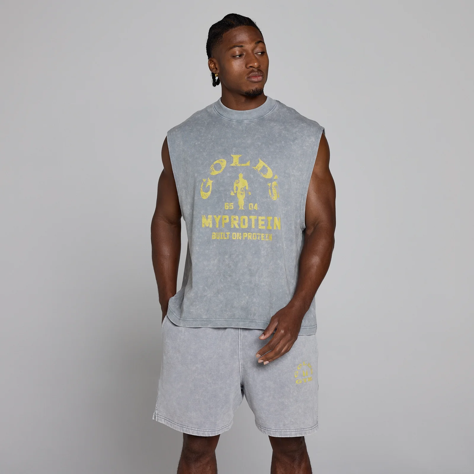 MP X Gold's Pánske Washed Graphic Oversized Tank - Steel Blue - XL Obrázok 3