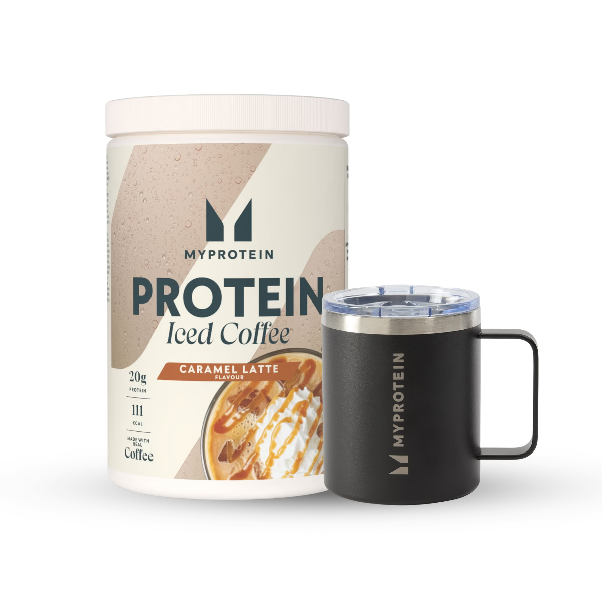 Proteínový balík studenej kávy - 20Porcií - Black Coffee Cup - Iced Caramel Latte Obrázok 1